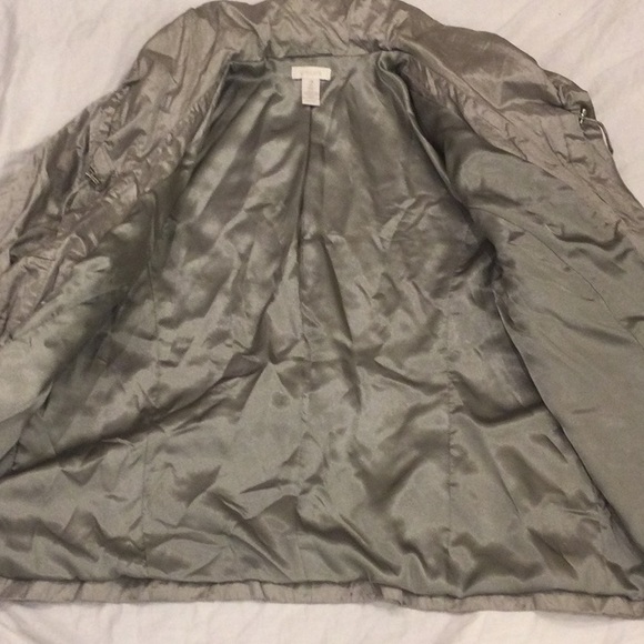 Silver Metallic Bomber Jacket Size Large - Picture 5 of 8